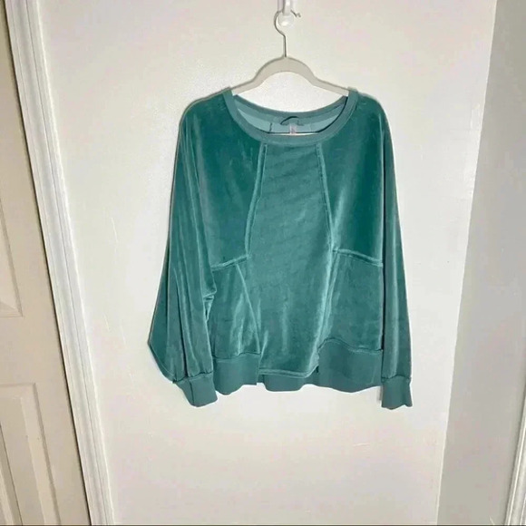 NEW Free People Movement Strive On Sweatshirt Jewel Velour Athleisure Loungewear - Picture 4 of 10